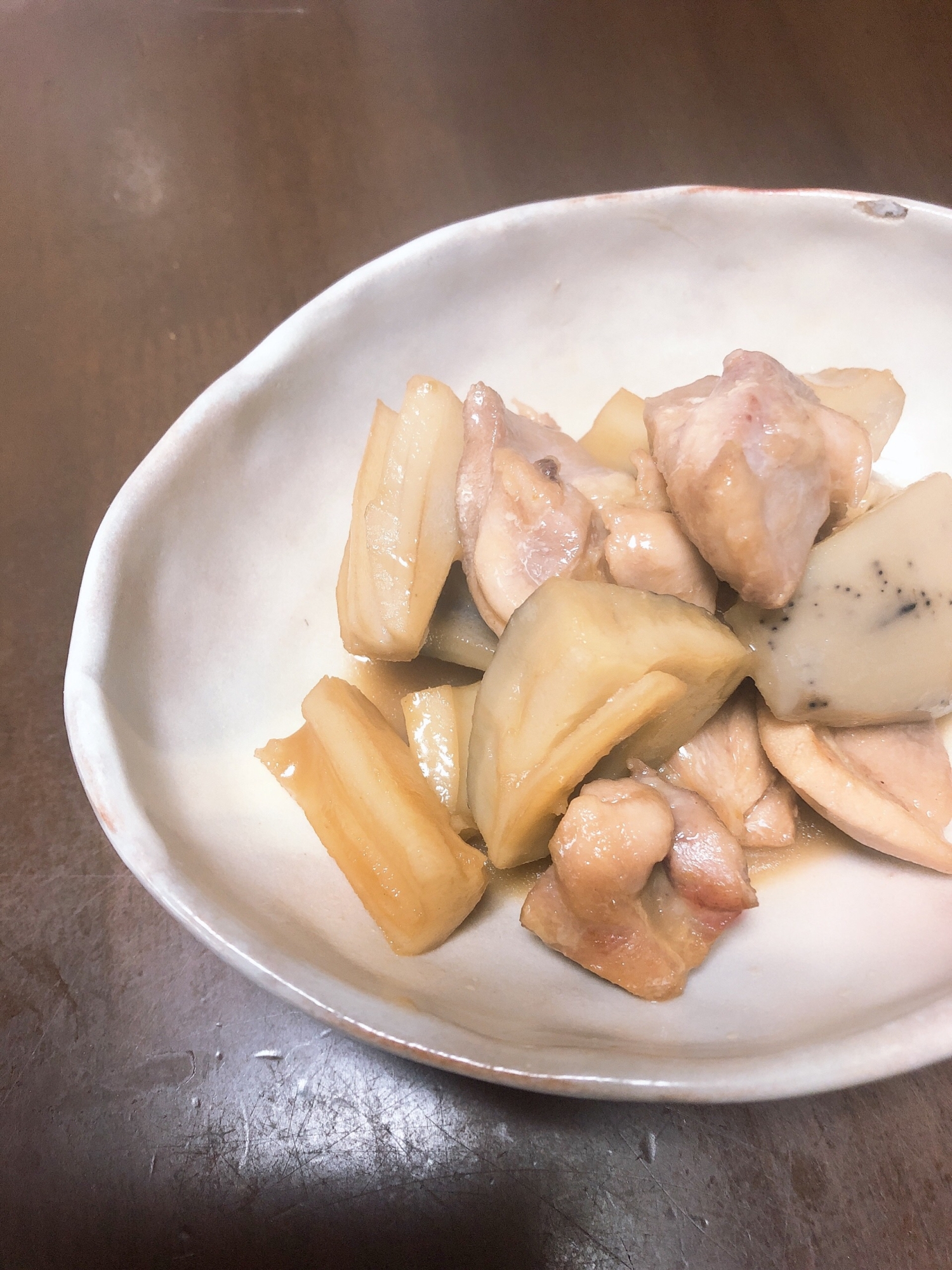 蓮根と鶏モモ肉の煮物