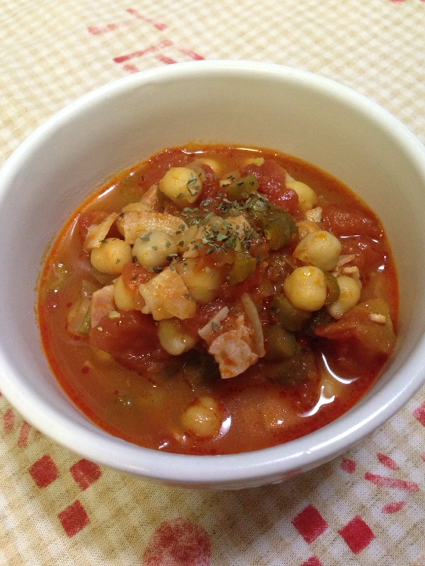 具だくさん ひよこ豆のトマトスープ レシピ 作り方 By Tactac 楽天レシピ