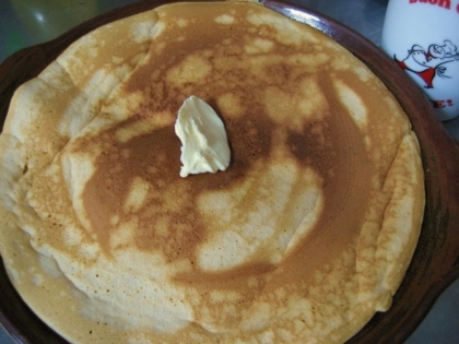 ストウブでふっくらしっとり♪きなこ風味ホットケーキ