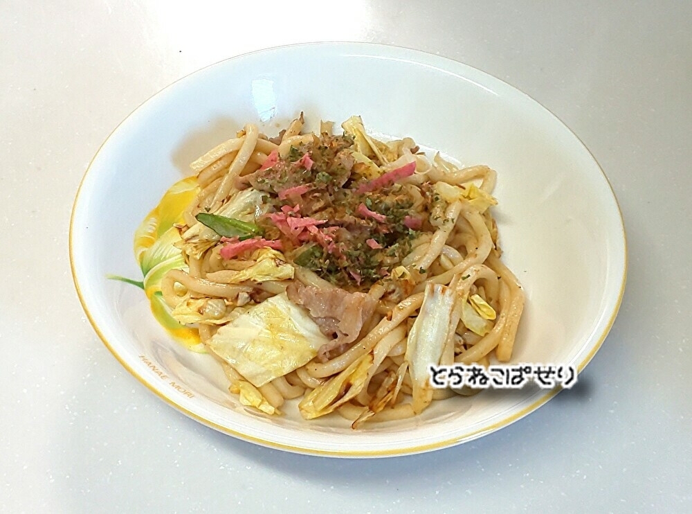 お好み焼き風☘️焼きうどん