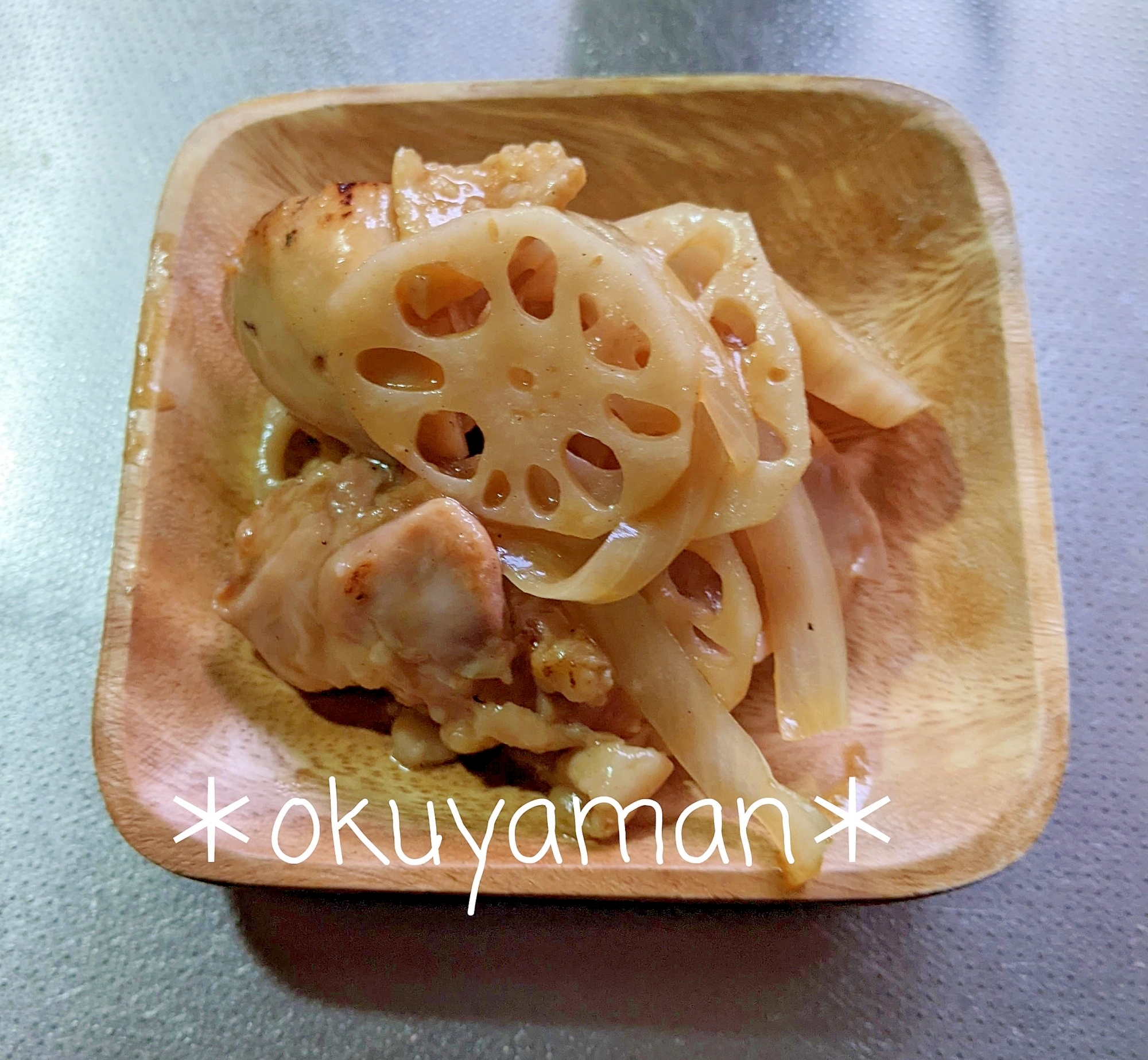 鶏肉とれんこんの生姜マヨ醤油和え