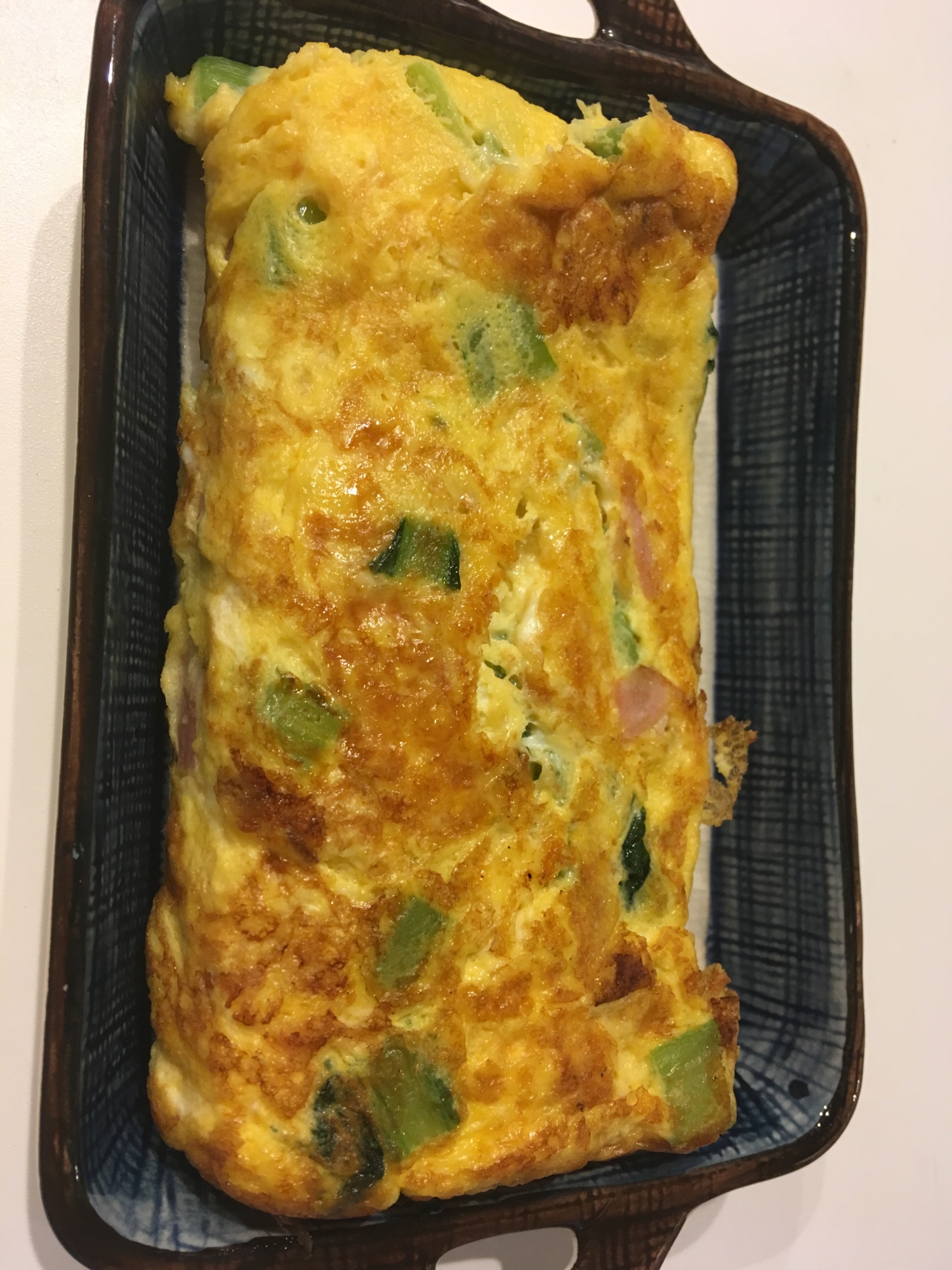 小松菜とハムのオムレツ