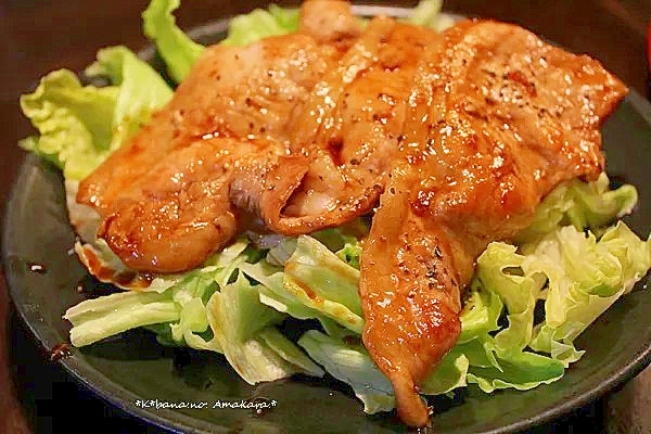 レタスと豚肉の甘辛炒め