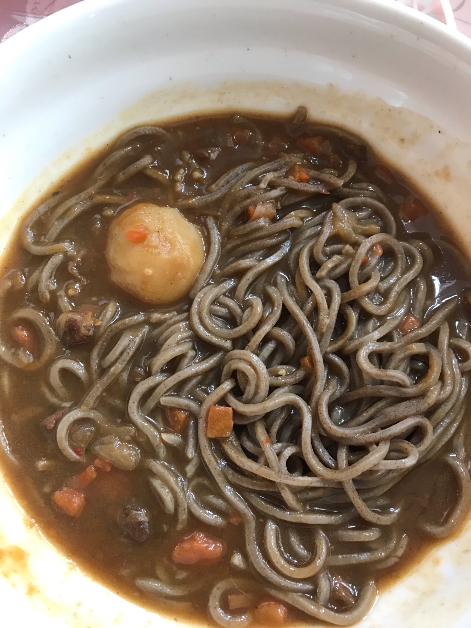 残り物のカレーでカレー蕎麦