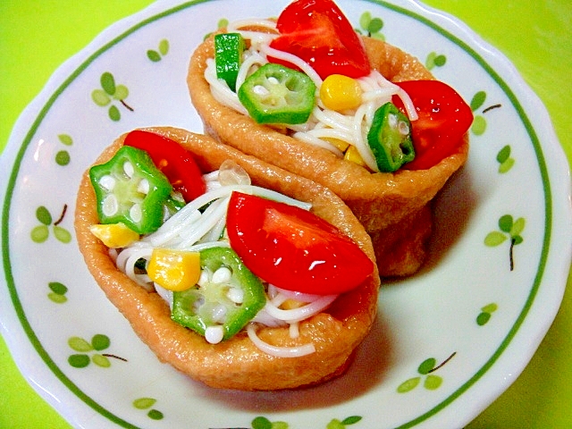 サラダ素麺いなり