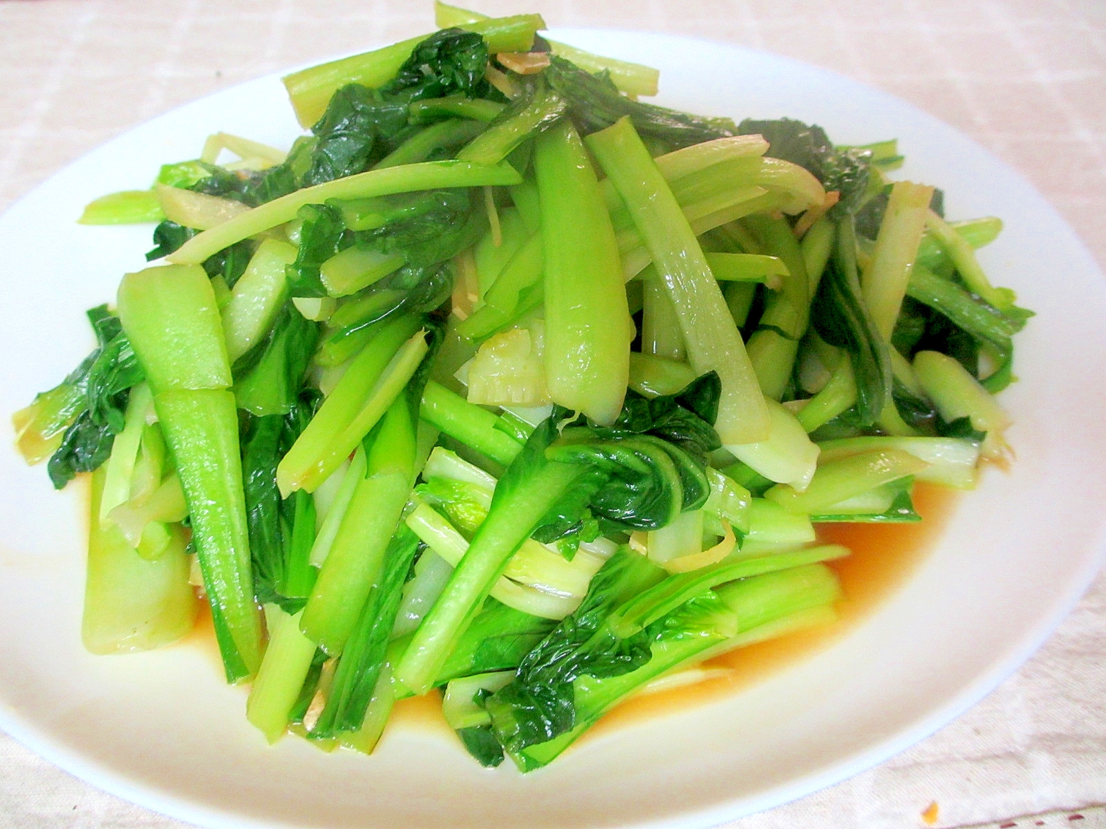 ター菜と青梗菜の醤油炒め