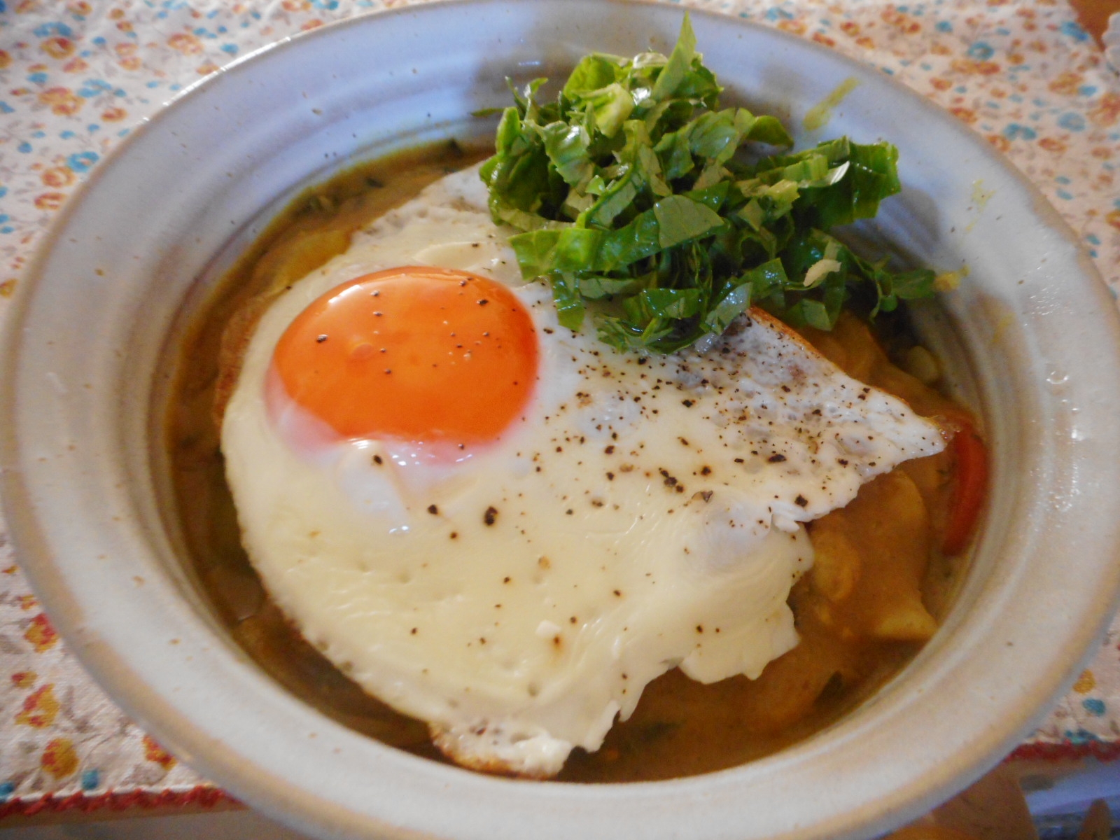 モロッコインゲンとセロリの豆乳カレーうどん