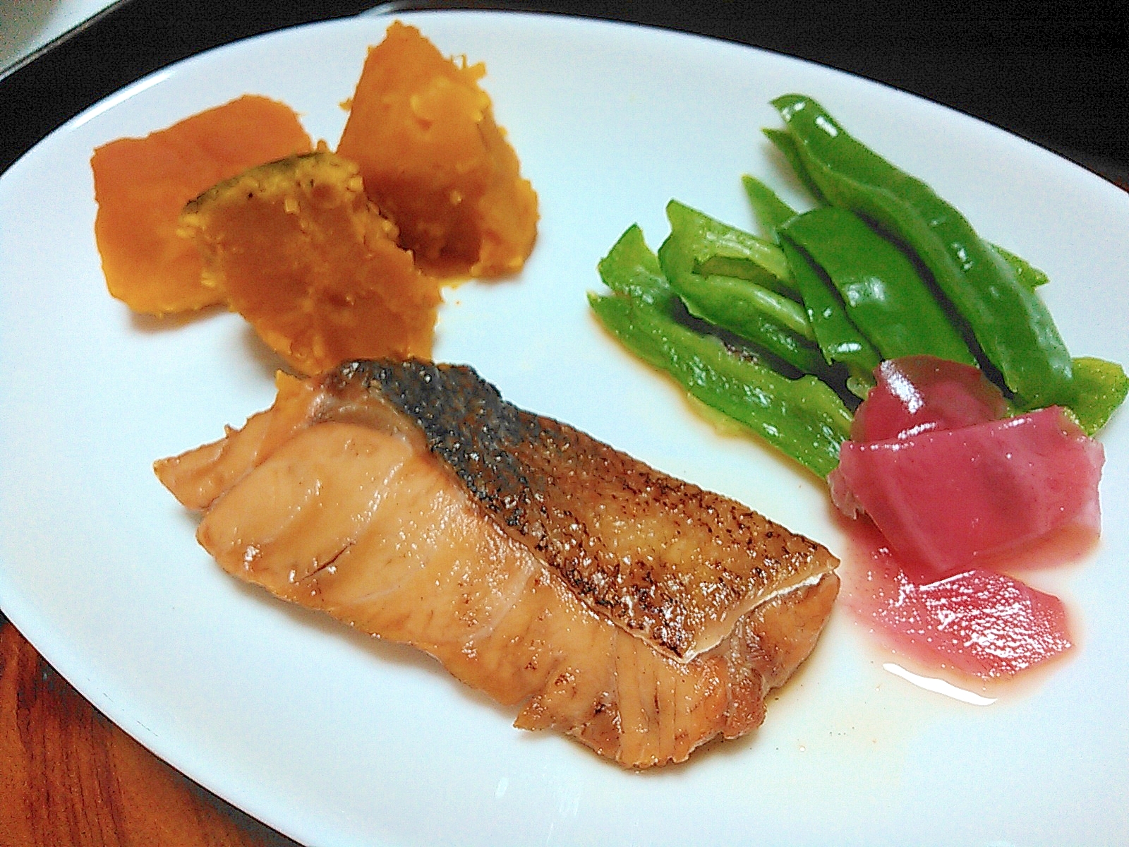 鮭の照り焼き&かぼちゃ煮プレート