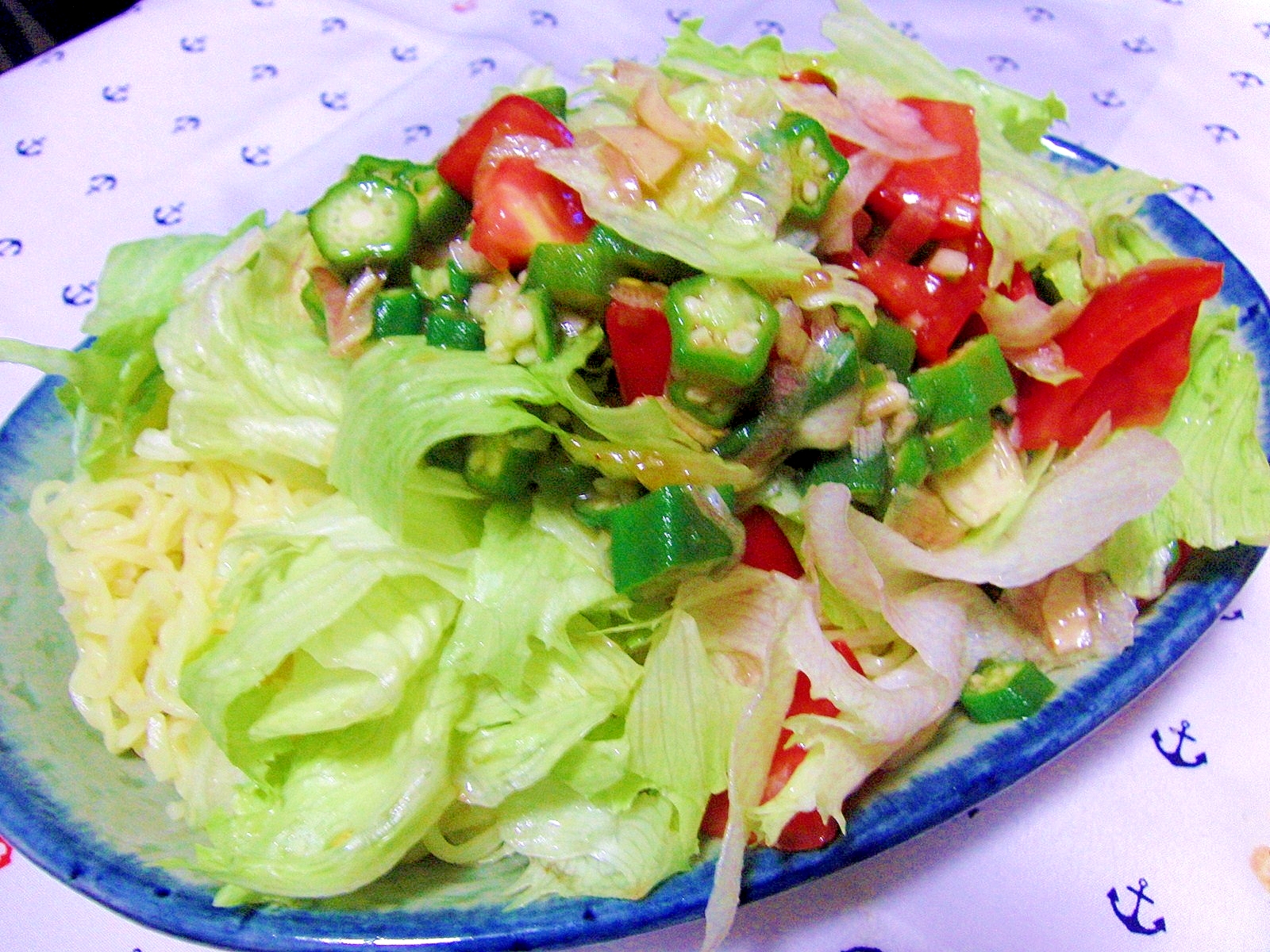 ヘルシー♪美味しい♪トマトとオクラの塩冷麺