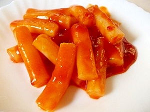 コチュジャンで、トッポッギ(子供でも大丈夫な)