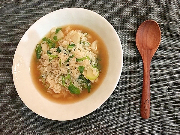 かつお出汁の醤油味七草粥