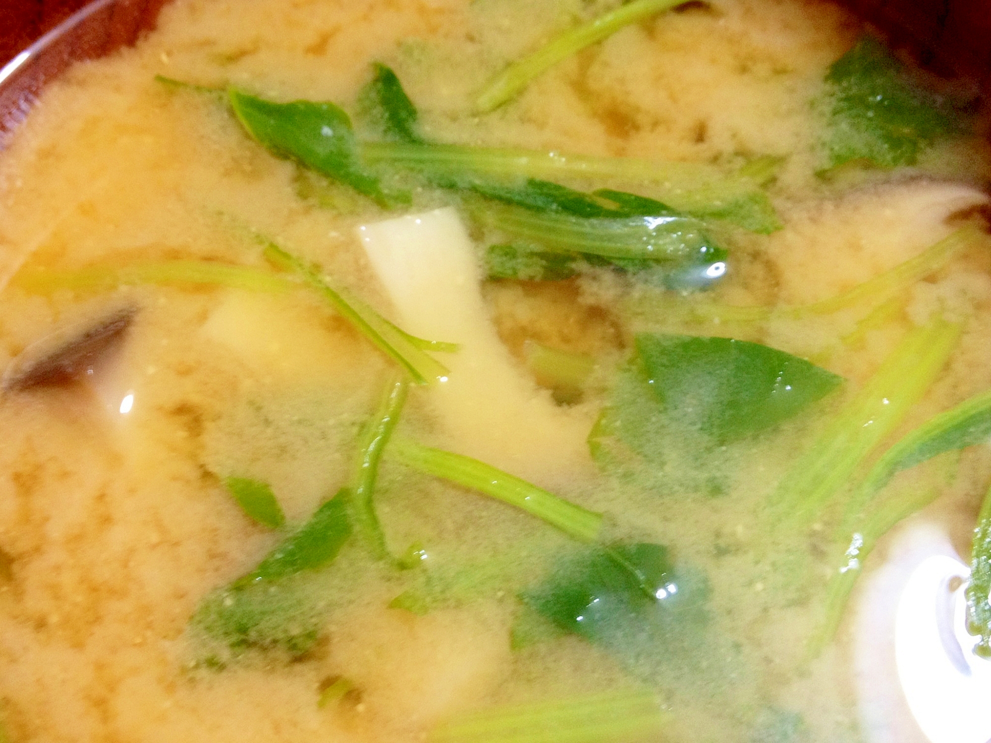 壬生菜エリンギのお味噌汁