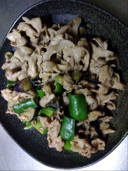10分！なすと豚こまの味噌炒め♪