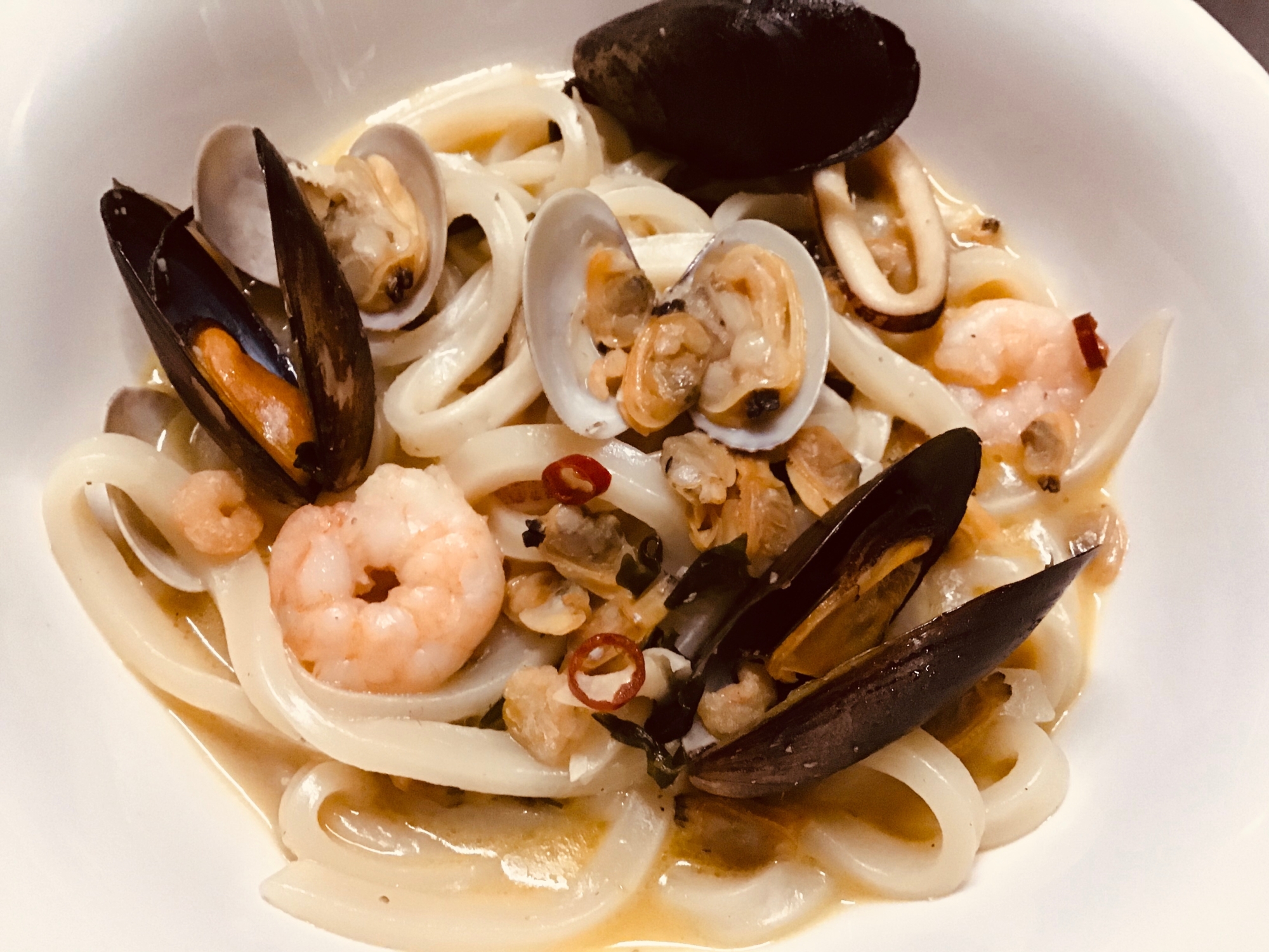 うどんのペスカトーレ レシピ 作り方 By Masquerade Toshi 楽天レシピ