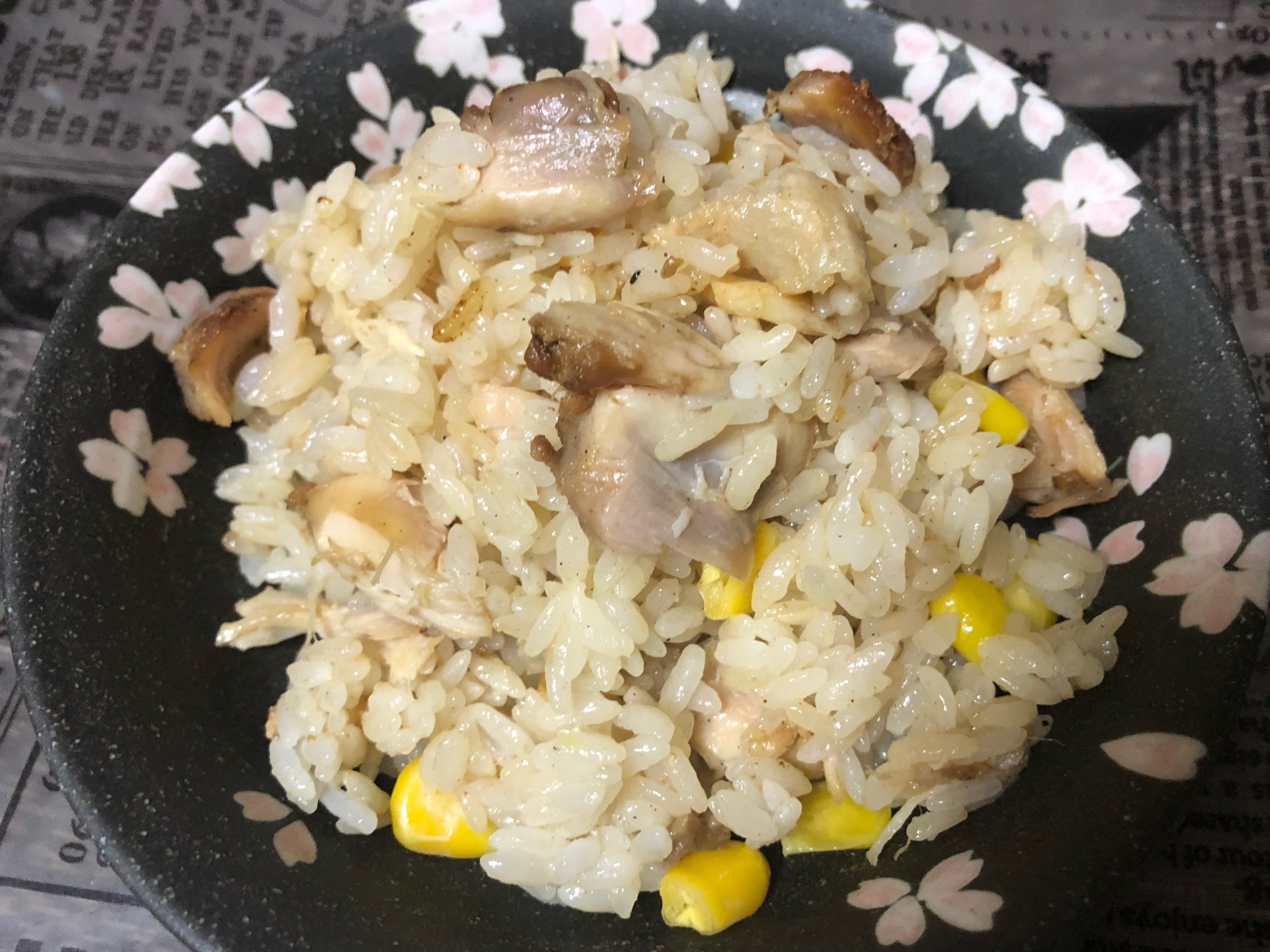 チキン&コーンの混ぜご飯