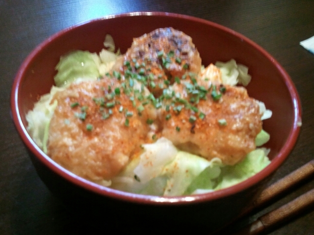 簡単！ボリューミーなチキン竜田丼！