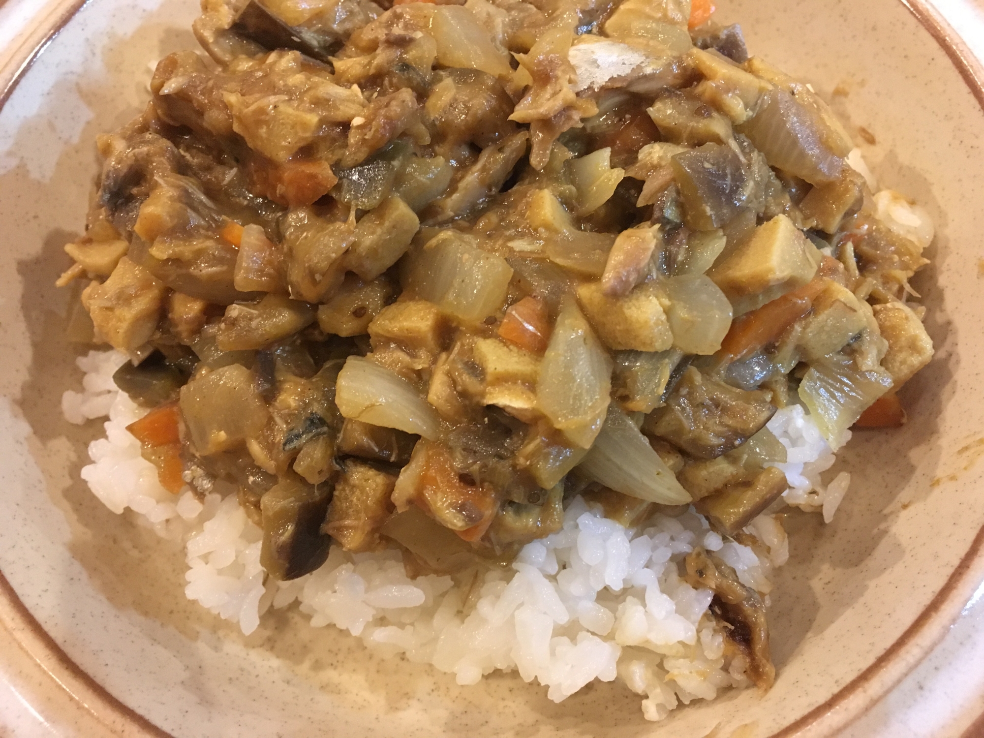 サバ缶と高野豆腐と野菜の和風ドライカレー