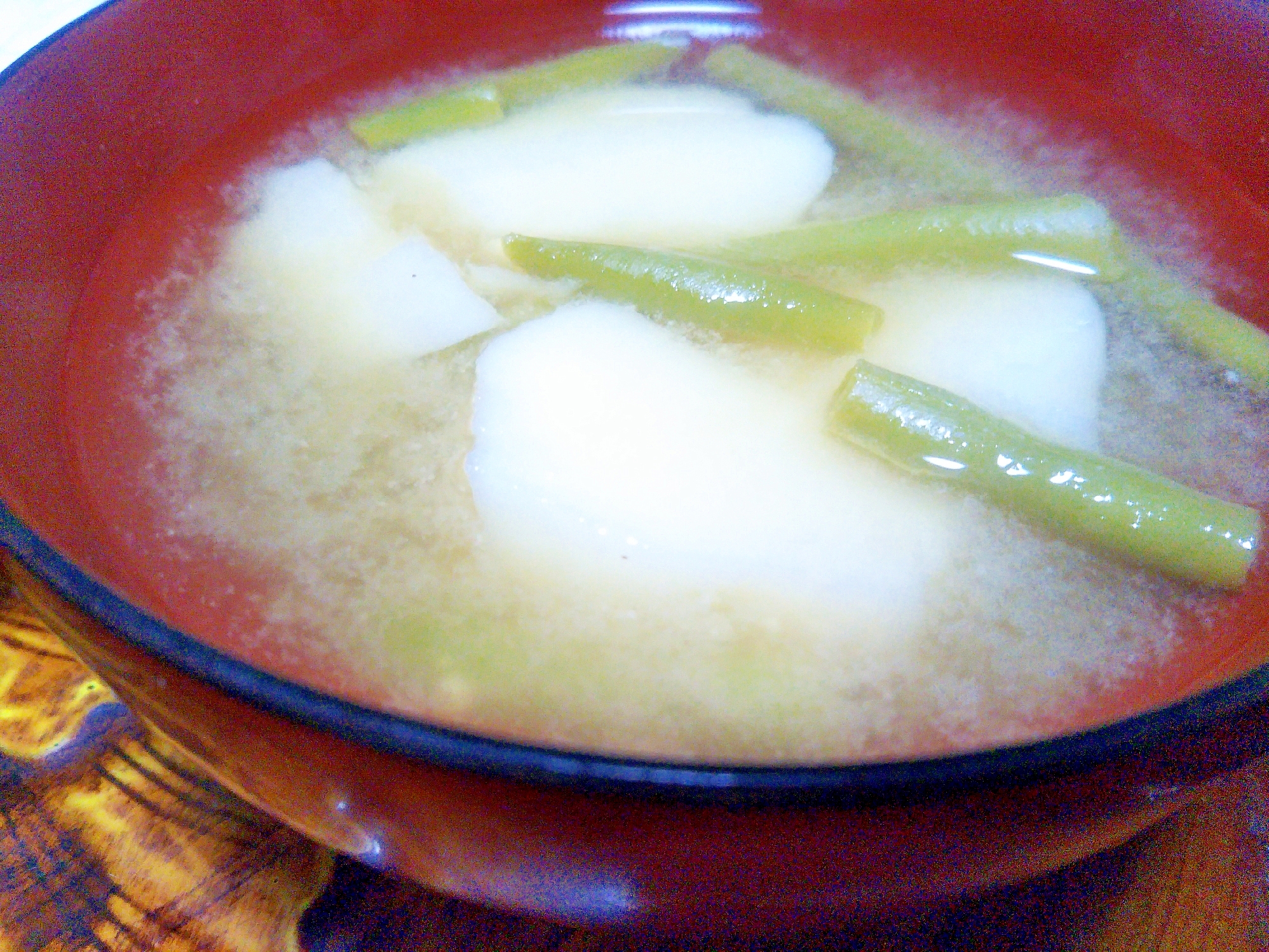 大和芋&隠元の味噌汁