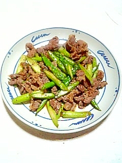 ☆牛肉アスパラのオイスター炒め☆