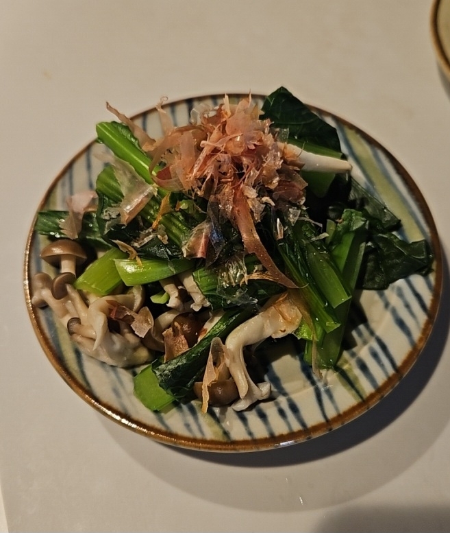 簡単！小松菜とシメジ　レンチンポン酢がけ