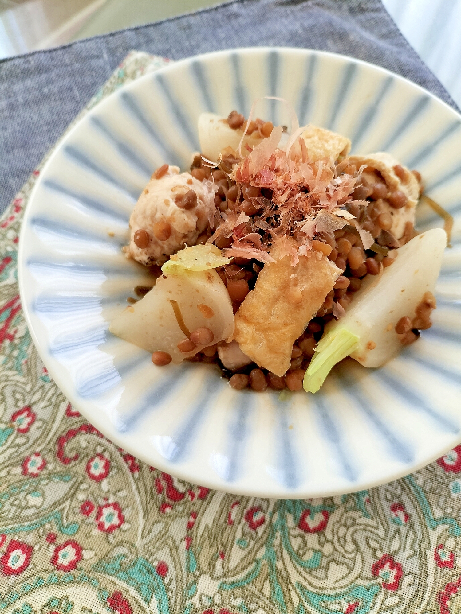 レンズ豆とかぶの鶏肉煮♩