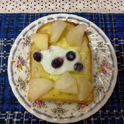 ブルーベリーりんごヨーグルトオープンサンド♪