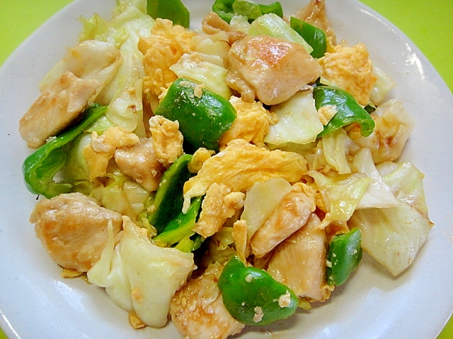 キャベツと鶏むね肉ピーマンの卵炒め レシピ 作り方 By Mint74 楽天レシピ キャベツと鶏むね肉ピーマンの卵炒め レシピ 作り方 By Mint74 楽天レシピ