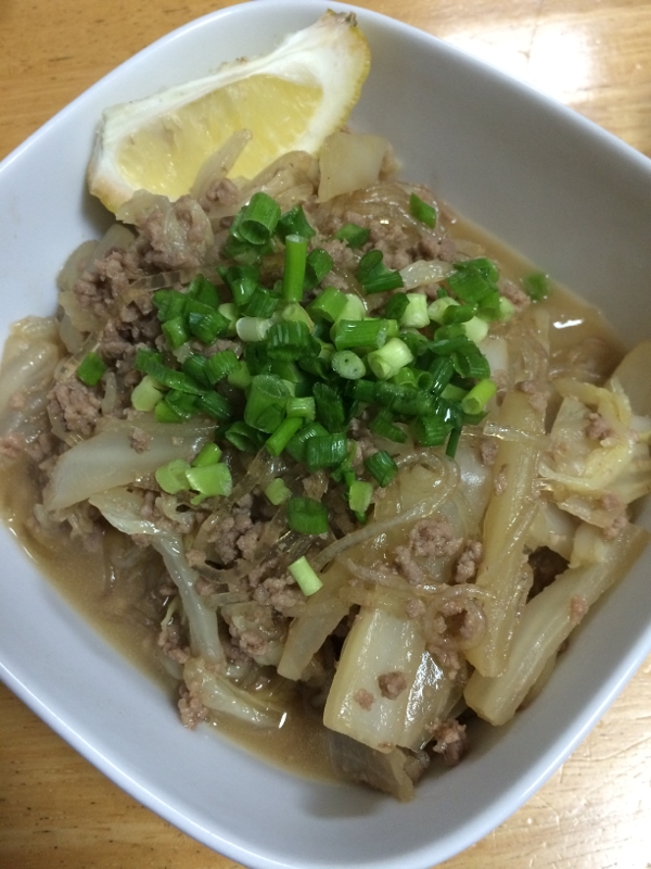 白菜とミンチの春雨煮(o^^o)