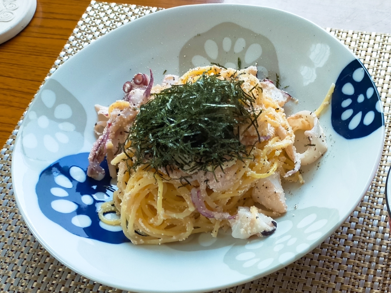 いかとたらこのクリームパスタ