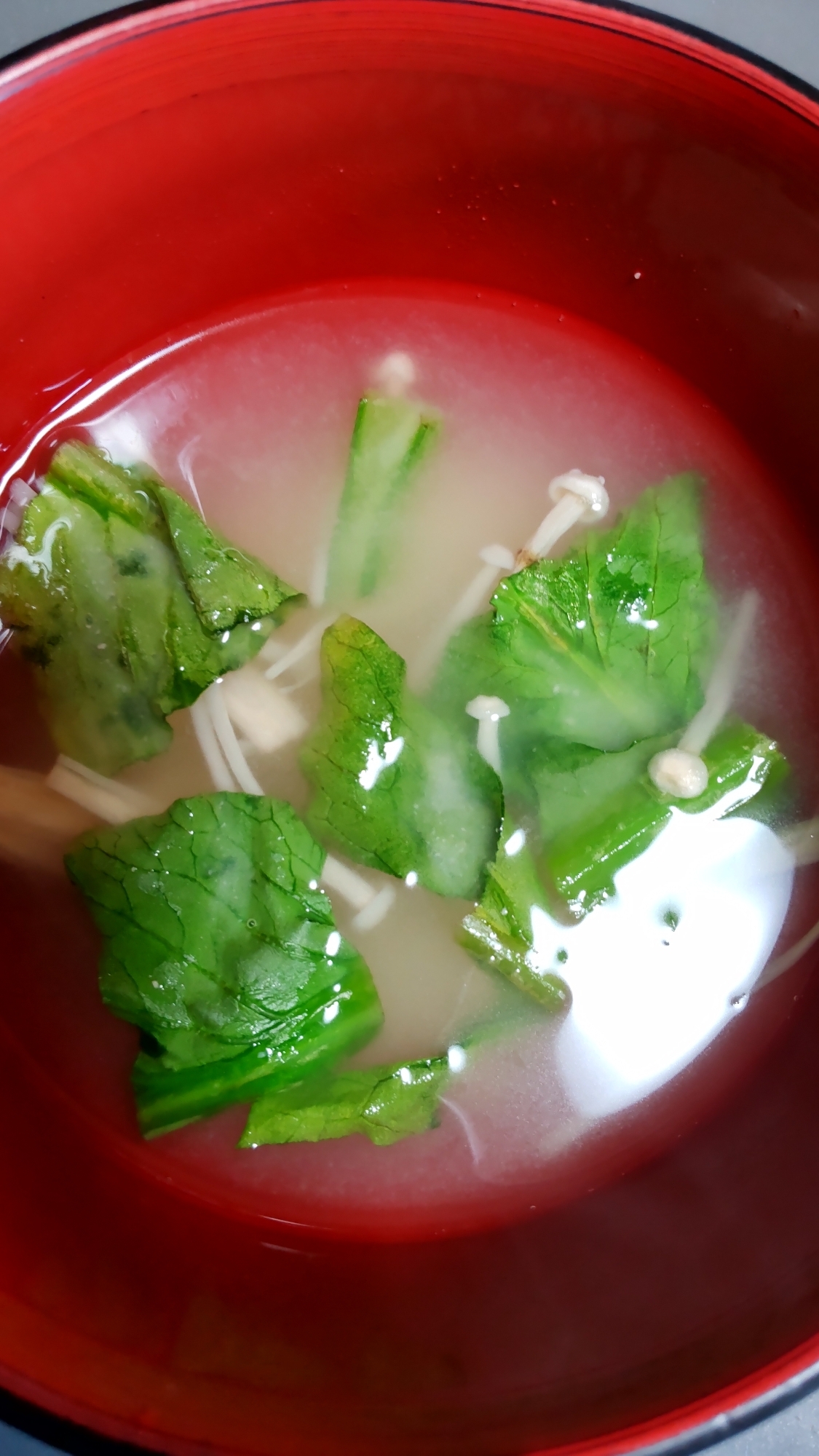 小松菜とえのき味噌汁