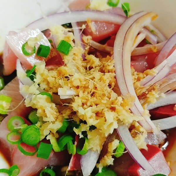 カンパチの刺身 赤玉葱と生姜のポン酢がけ レシピ 作り方 By やっすん 楽天レシピ カンパチの刺身 赤玉葱と生姜のポン酢がけ レシピ 作り方 By やっすん 楽天レシピ