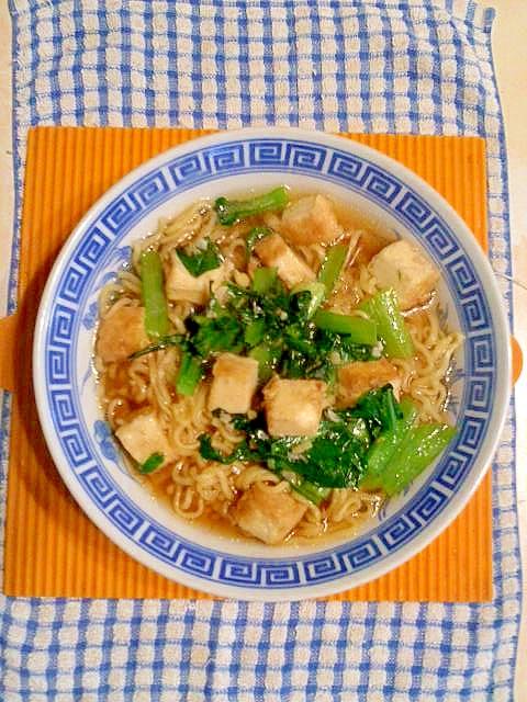 厚揚げと小松菜のラーメン♪