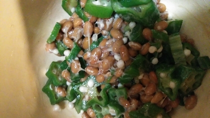 納豆と冷凍オクラのネバネバネーバ
