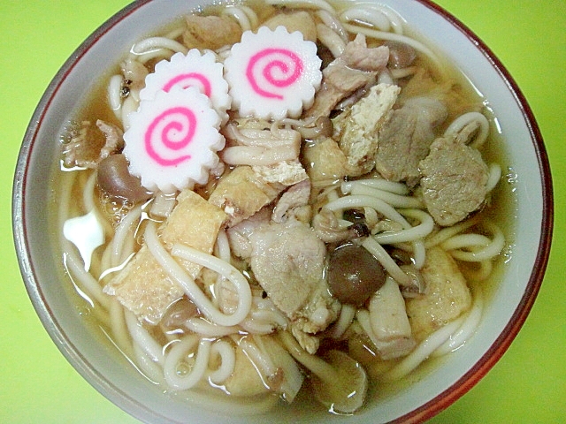 豚肉と油揚げしめじのあったかうどん