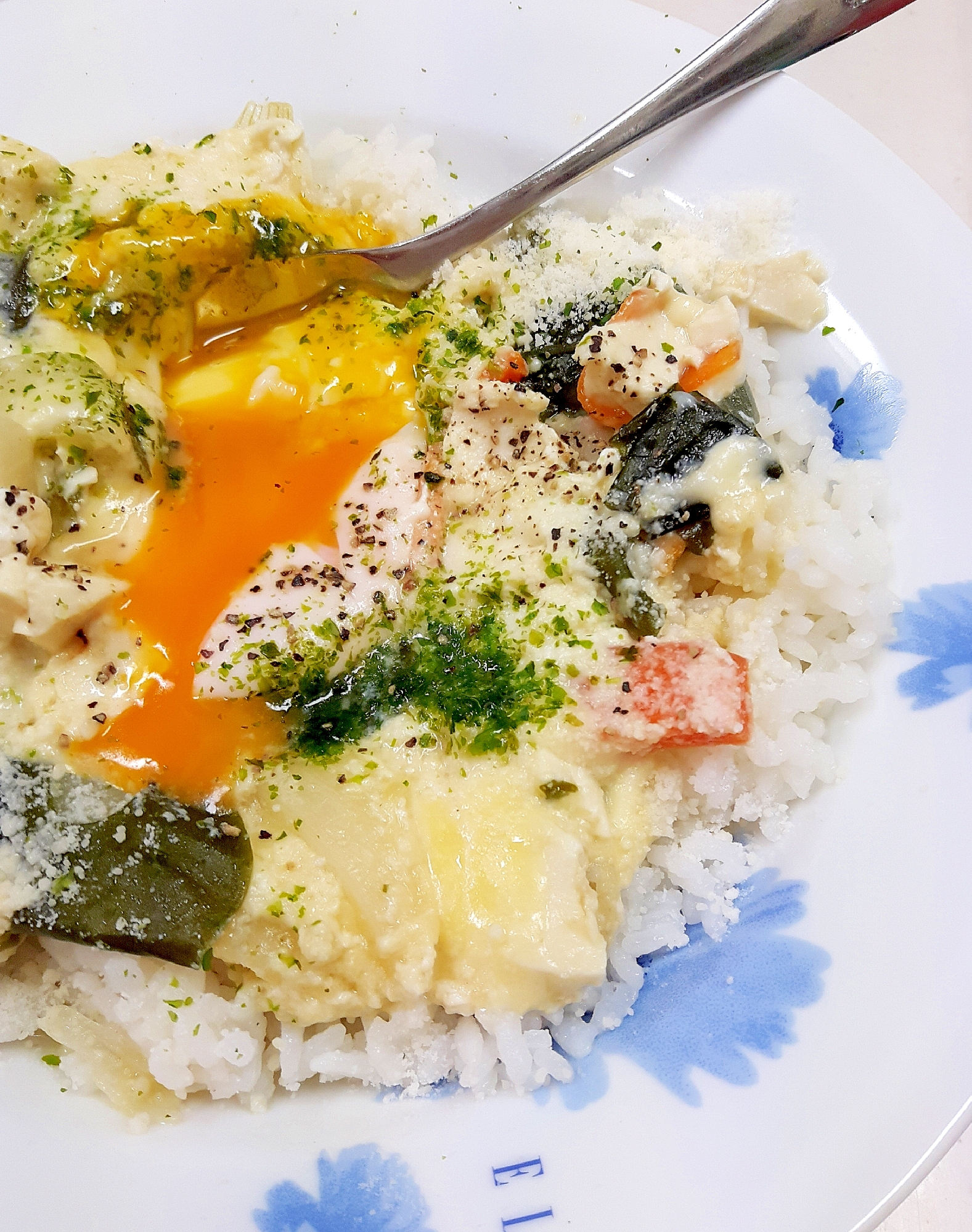 リメイクレシピ(^^)卵とチーズの味噌汁かけご飯♪