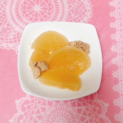 超特急♡豚しゃぶ肉と大根のにんにくポン酢炒め