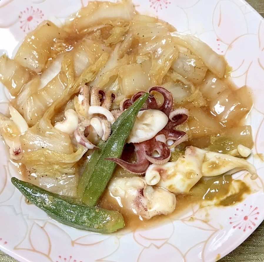 イカのワタとゲソと白菜のトロトロ甘酢煮