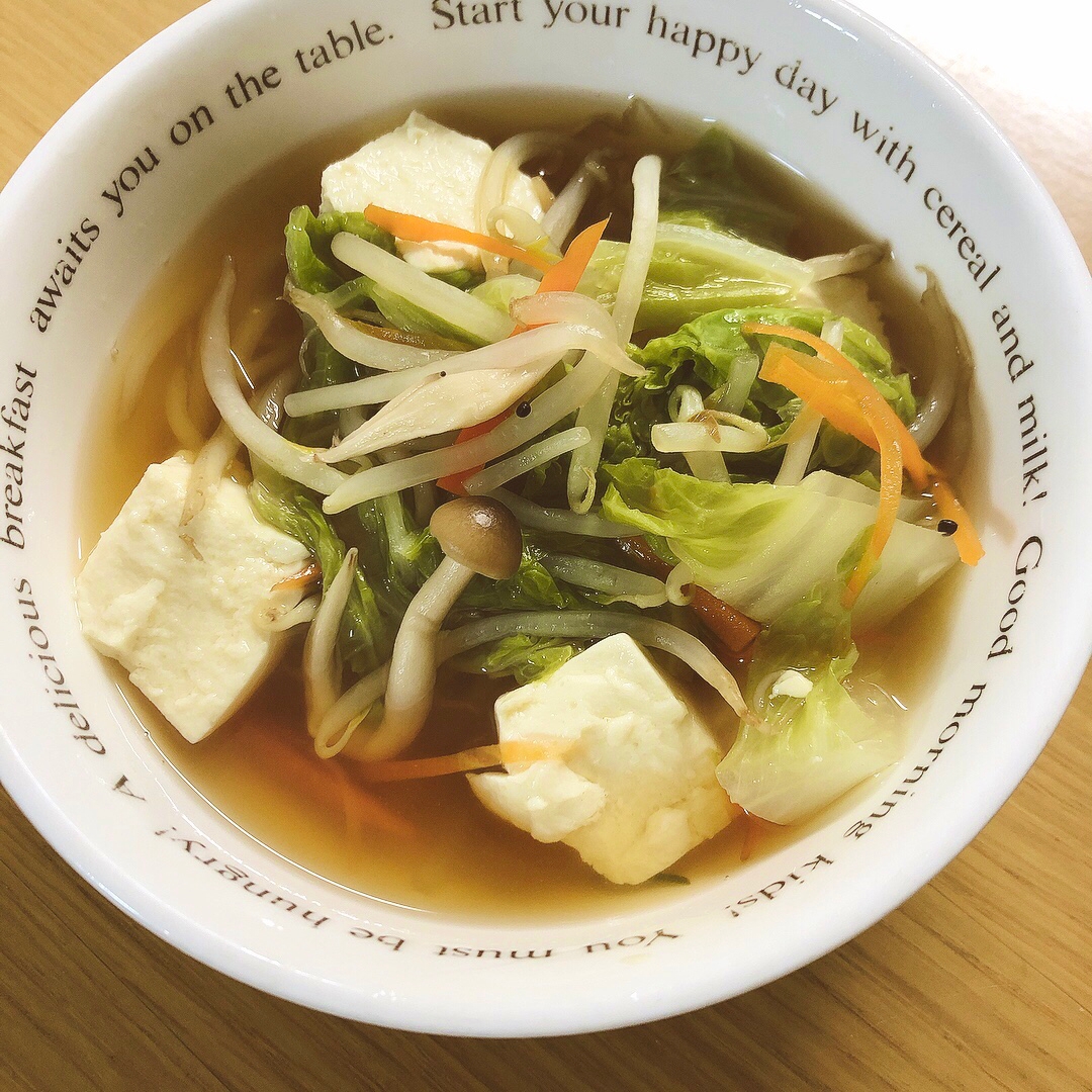 しょうがであったまる♪野菜と豆腐の和風スープ