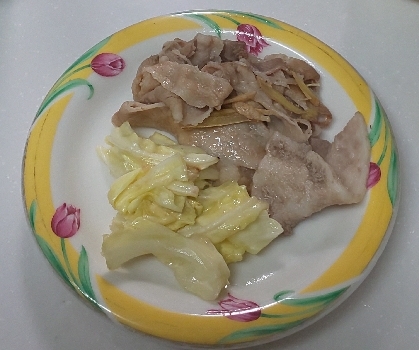 豚肉の生姜焼きとキャベツの炒め物