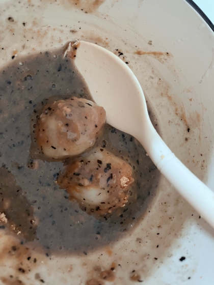 お節の余った黒豆煮で！黒豆おしるこ♡