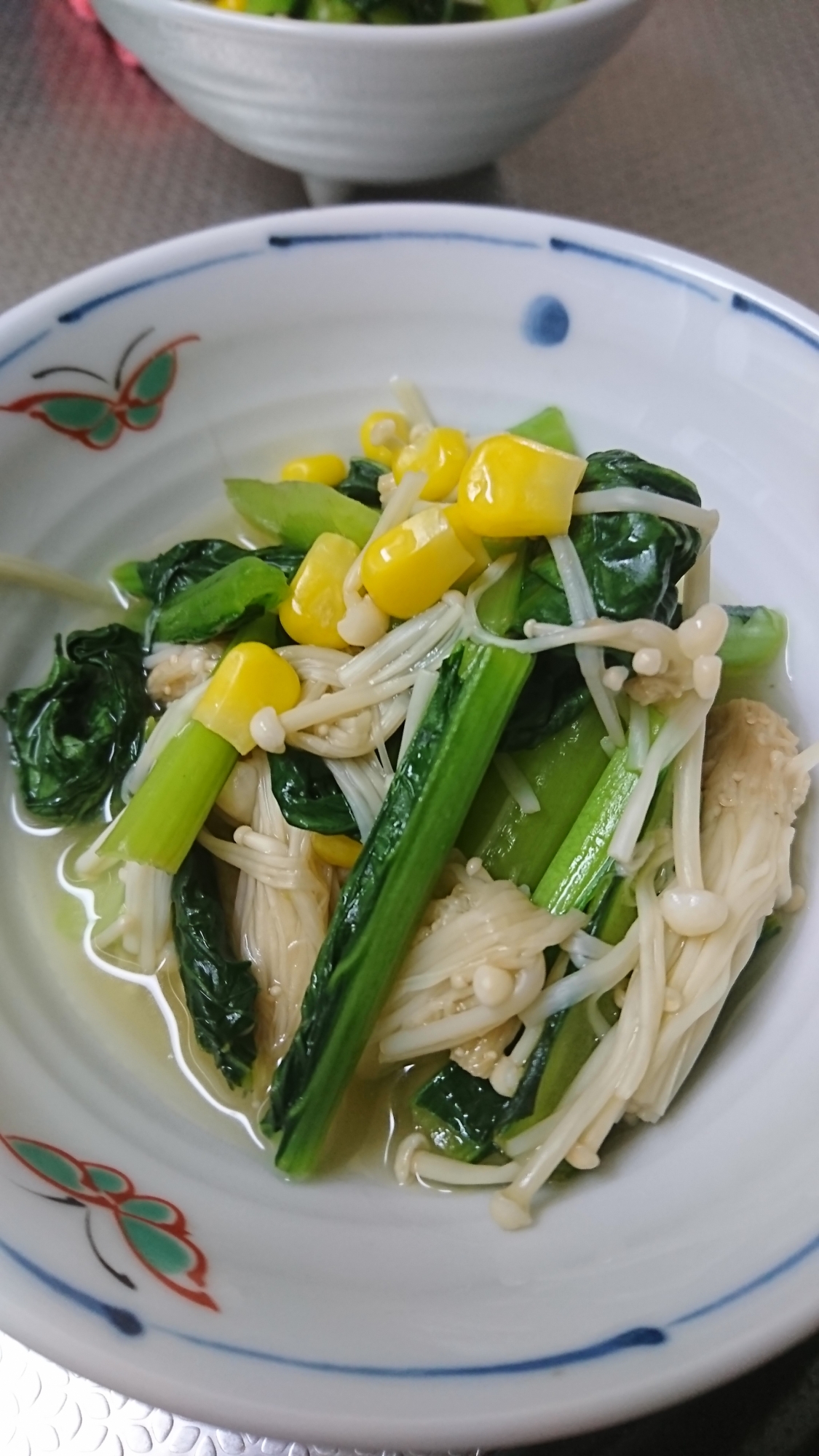 小松菜とエノキの煮物