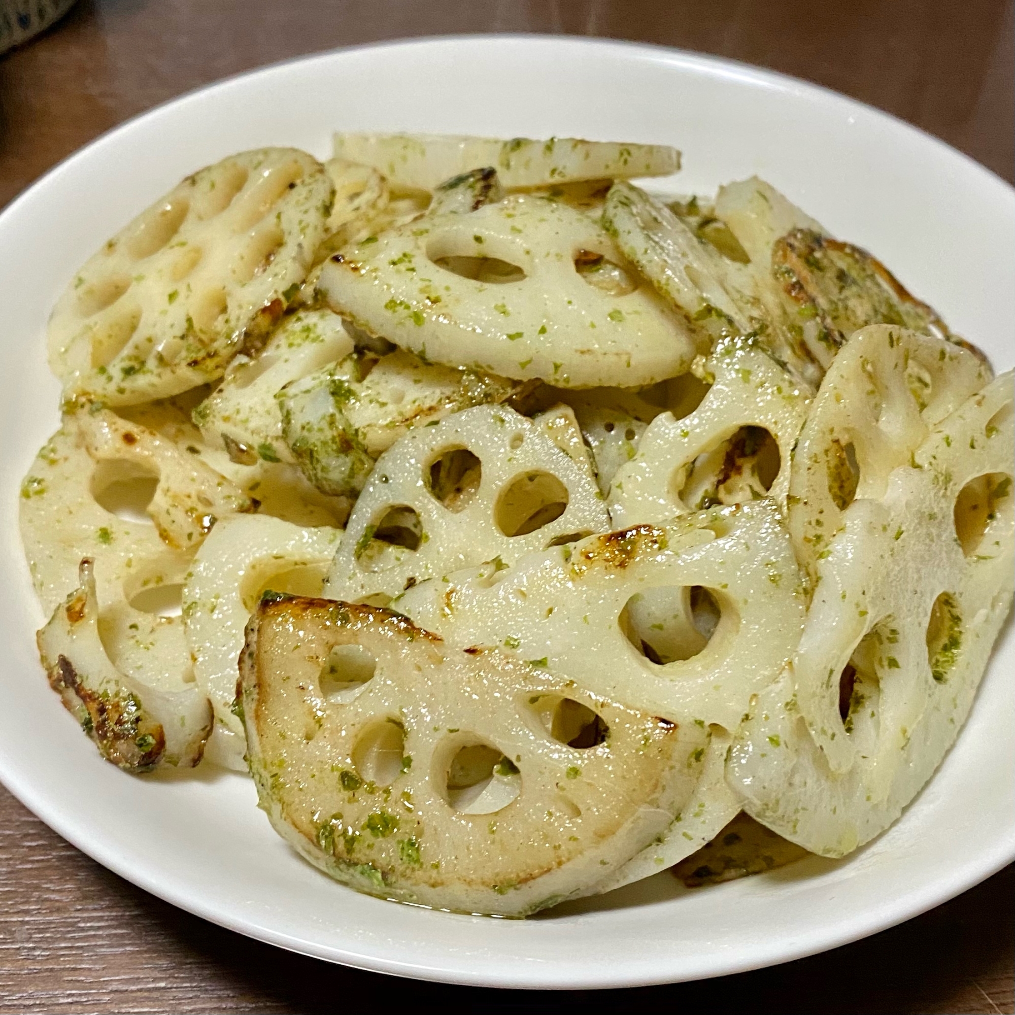青のりとレンコンのバター炒め レシピ 作り方 By たなそうちゃん 楽天レシピ