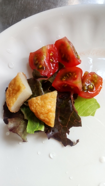 さつま揚げトマトのせ野菜サラダ