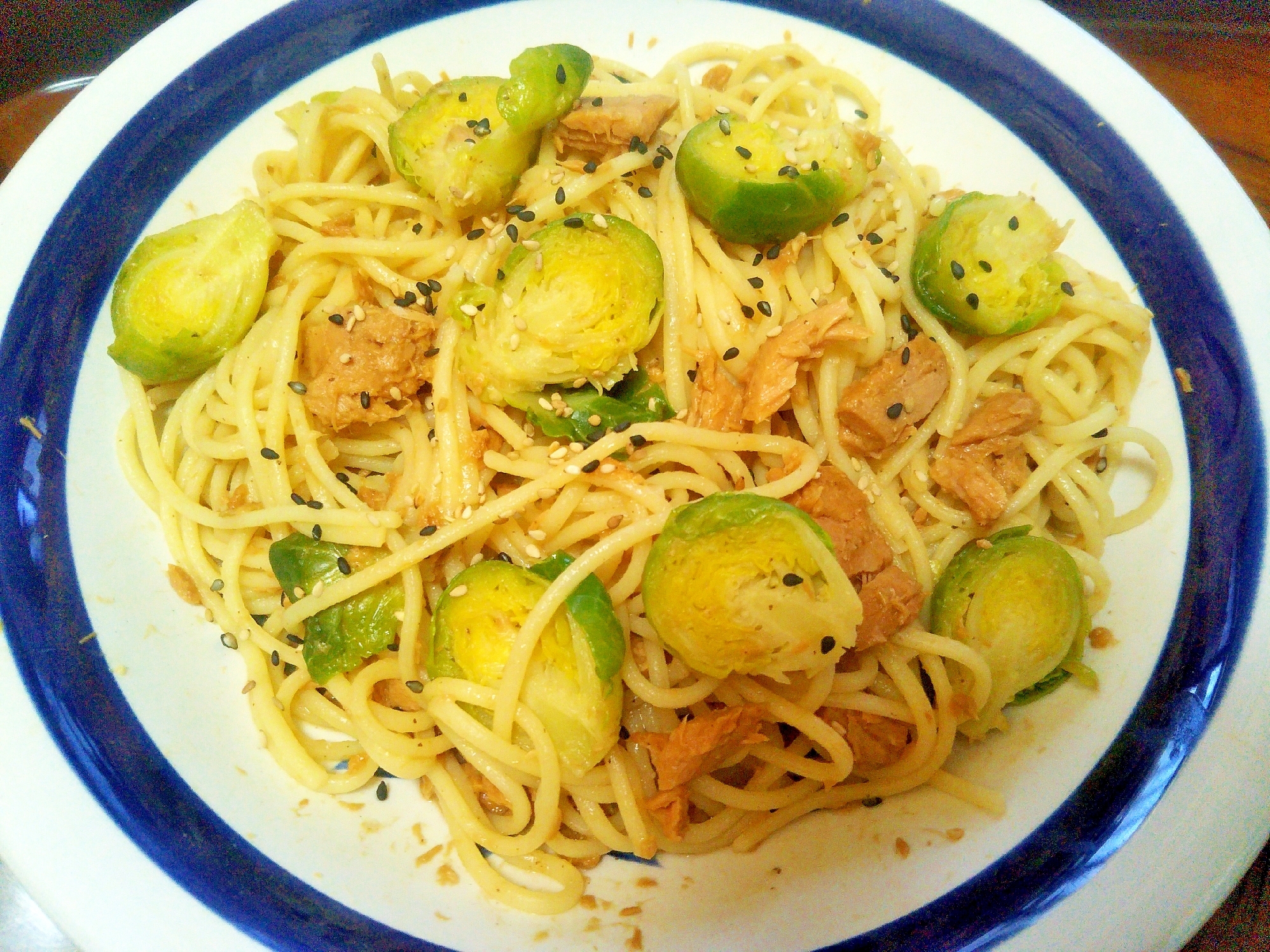 芽キャベツ＆ツナの和風パスタ