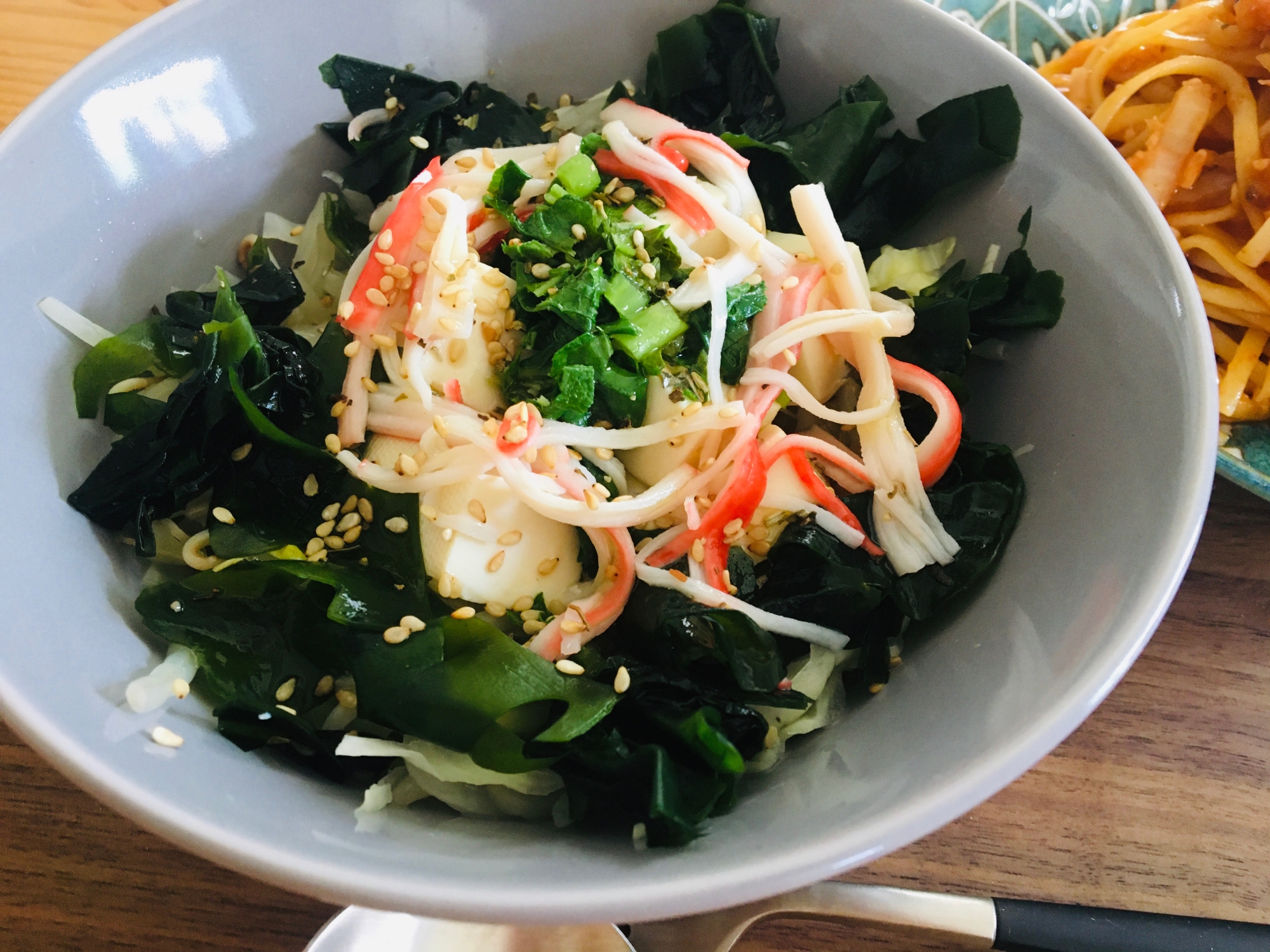 温野菜と豆腐のヘルシーサラダ