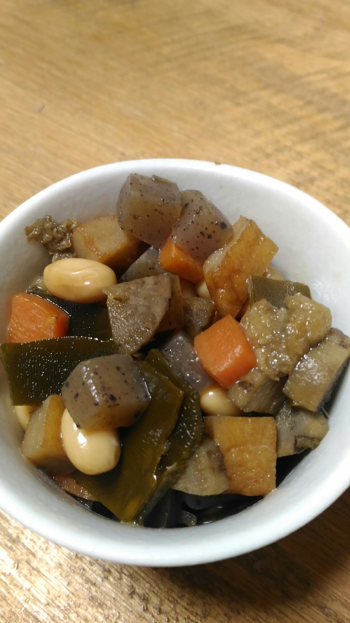 大豆と揚げかまぼこの五目煮