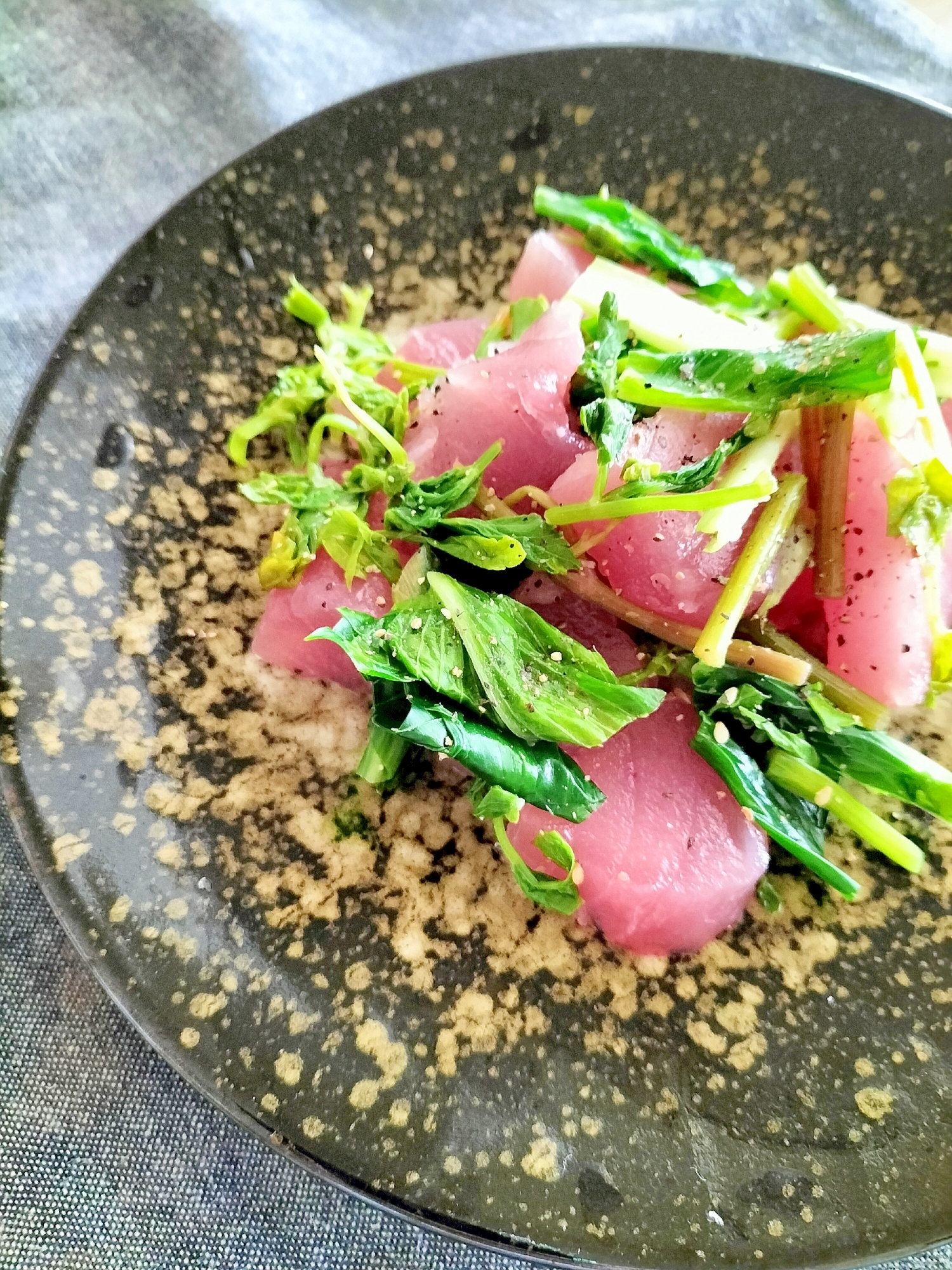 せりとうるいのまぐろサラダ♪