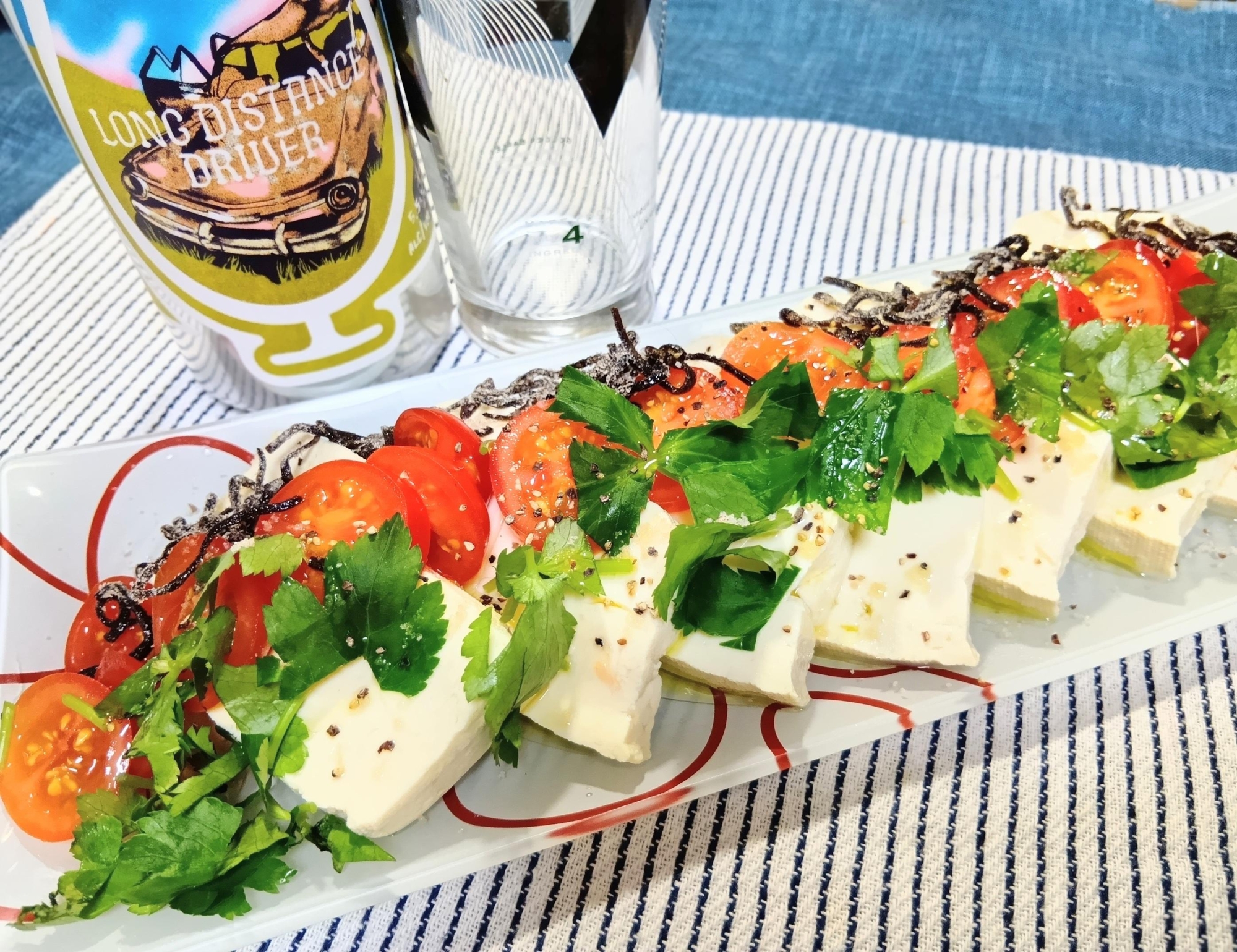 木綿豆腐と塩昆布の和風カプレーゼ風