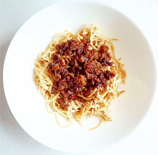 豆腐干絲の麻婆挽肉あんかけ