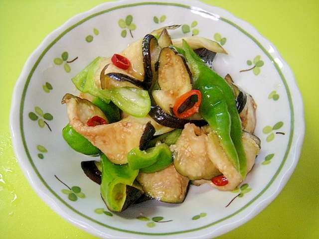 茄子とピーマンの麺つゆ漬け